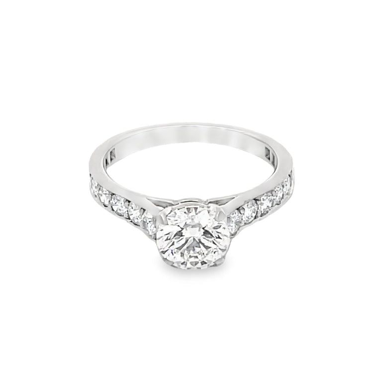 Front view of Vintage Cartier GIA 1.14ct Diamond Engagement Ring
