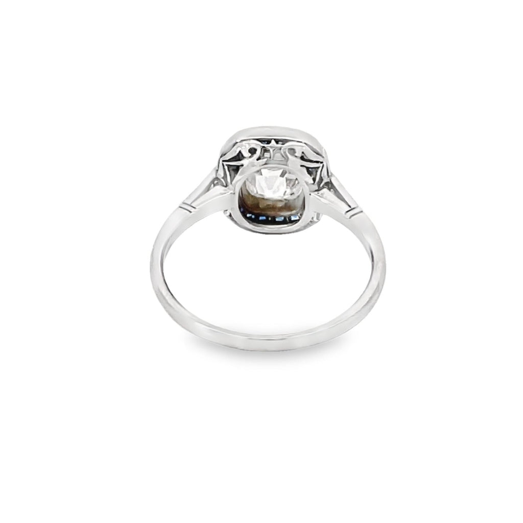 Back view of 1.01ct Antique Cushion Cut Diamond Engagement Ring