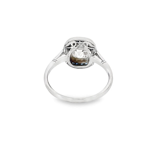 Front view of 1.01ct Antique Cushion Cut Diamond Engagement Ring