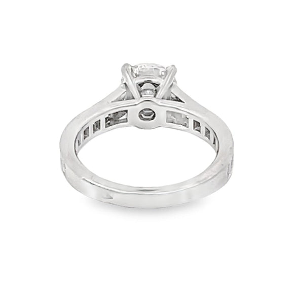 Front view of Cartier GIA 1.01ct Round Brilliant Cut Diamond Engagement Ring