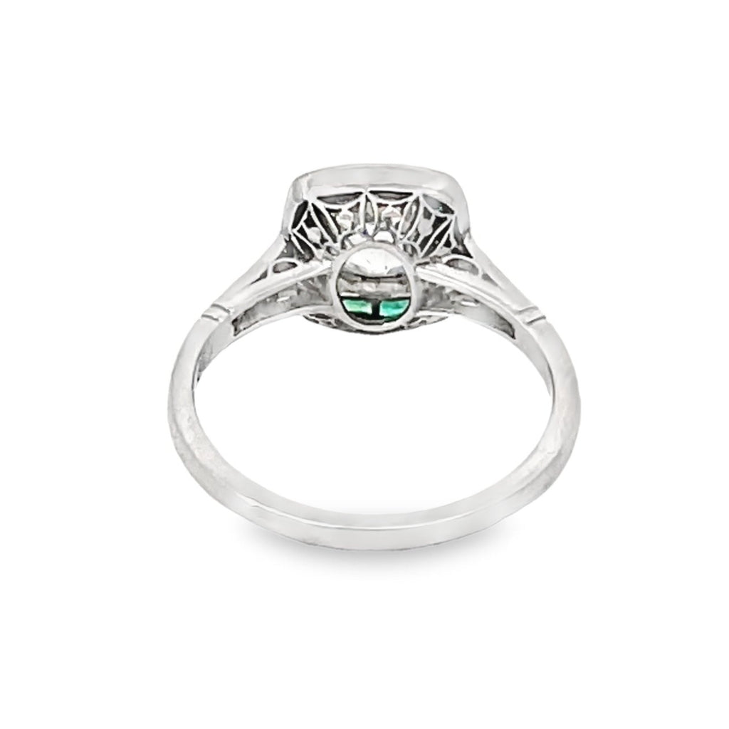 Back view of 1.30ct Antique Cushion Cut Diamond Engagement Ring