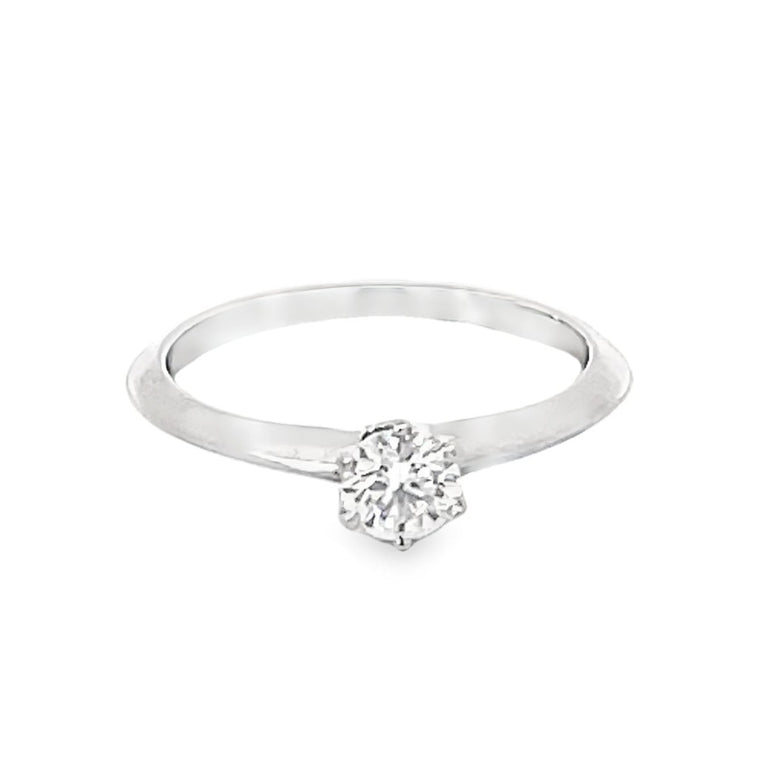 Front view of Tiffany & Co. 0.30ct Round Brilliant Cut Diamond Engagement Ring