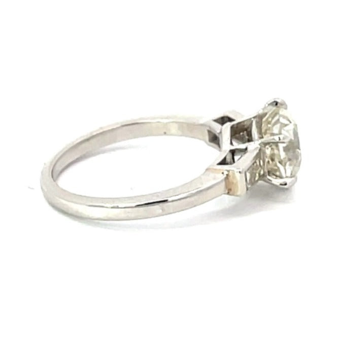 Side view of Vintage 2.14ct Old European Cut Diamond Engagement Ring, VS1 Clarity, Platinum
