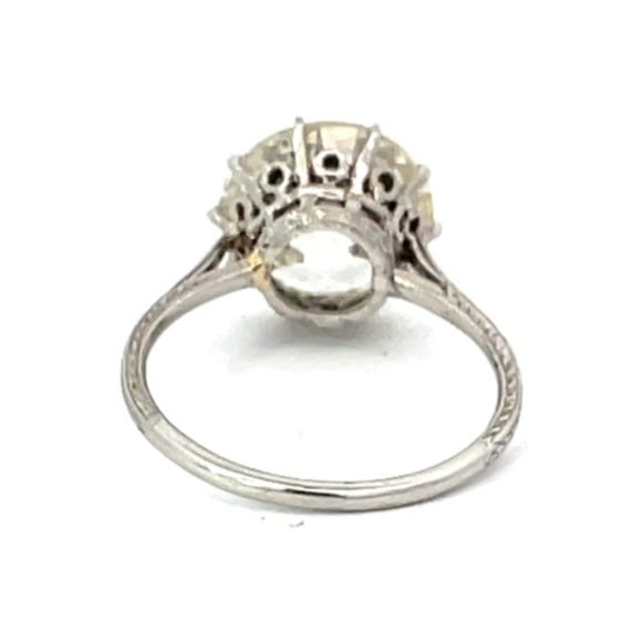 Front view of Antique 5.81ct Old European Cut Diamond Engagement Ring