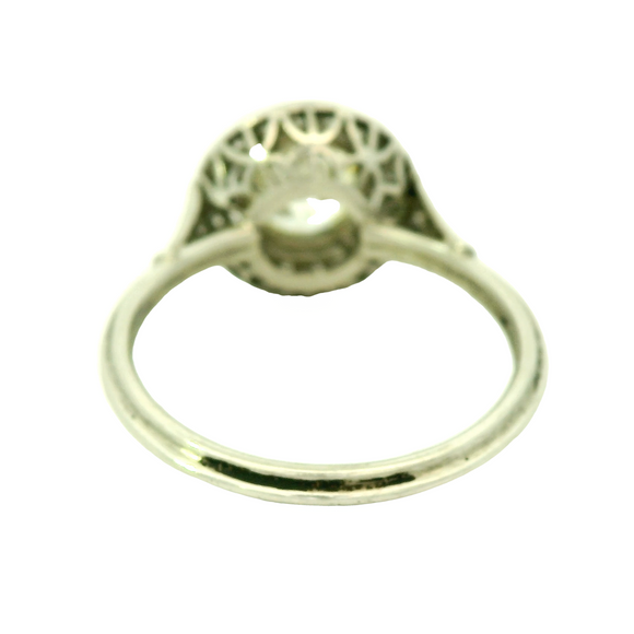 Front view of 1.00ct Old European Cut Diamond Engagement Ring