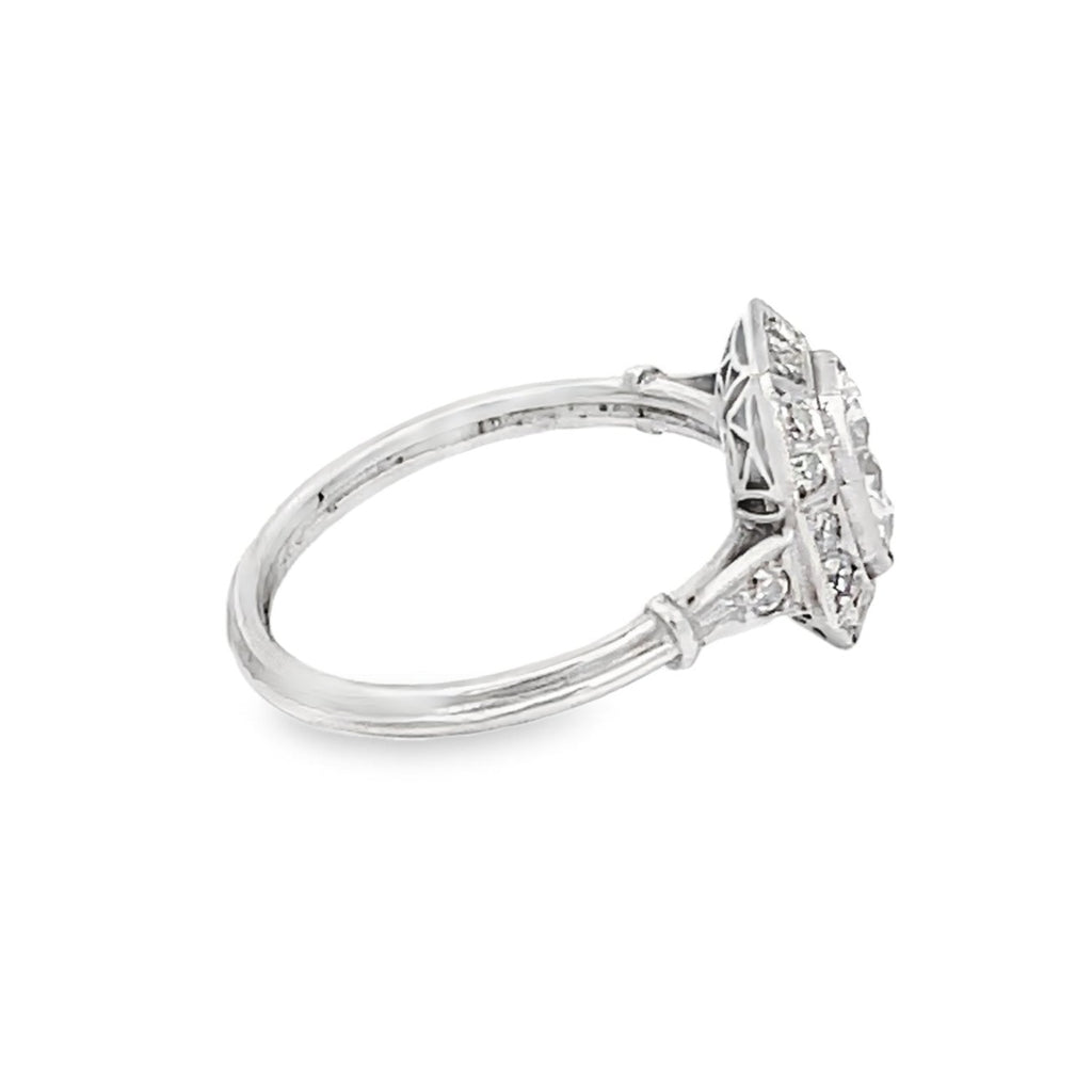 Side view of 1.00ct Old European Cut Diamond Engagement Ring
