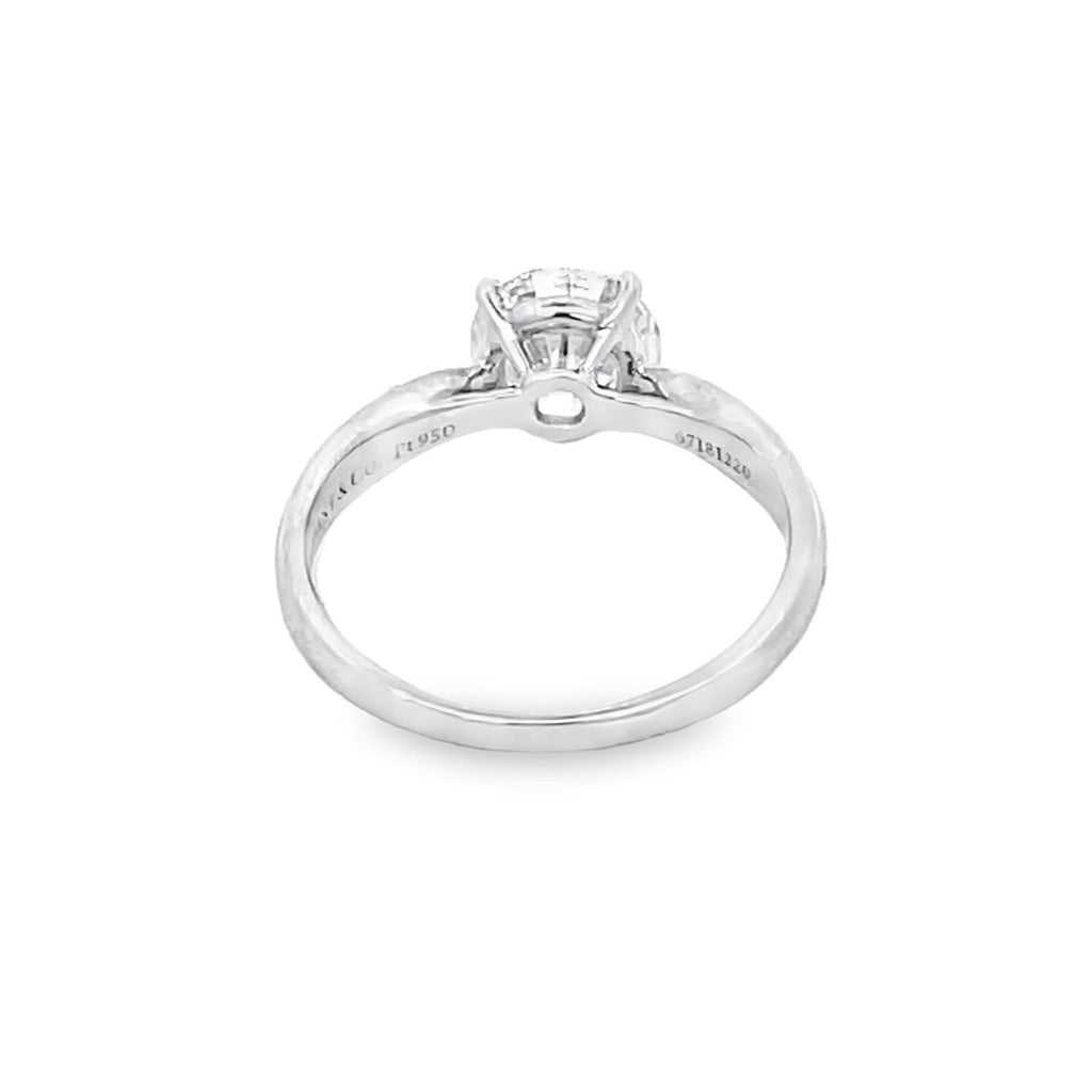 Back view of Tiffany & Co. GIA 1.10ct Round Brilliant Cut Diamond Engagement Ring