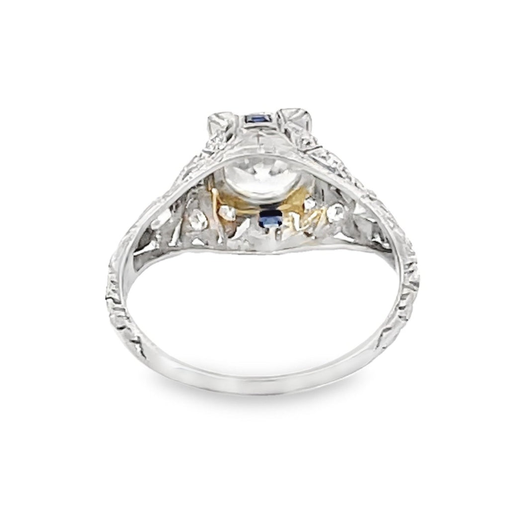 Back view of Antique 1.20ct Old European Cut Diamond Engagement Ring