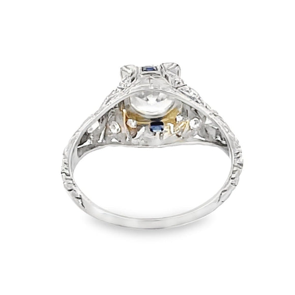 Front view of Antique 1.20ct Old European Cut Diamond Engagement Ring