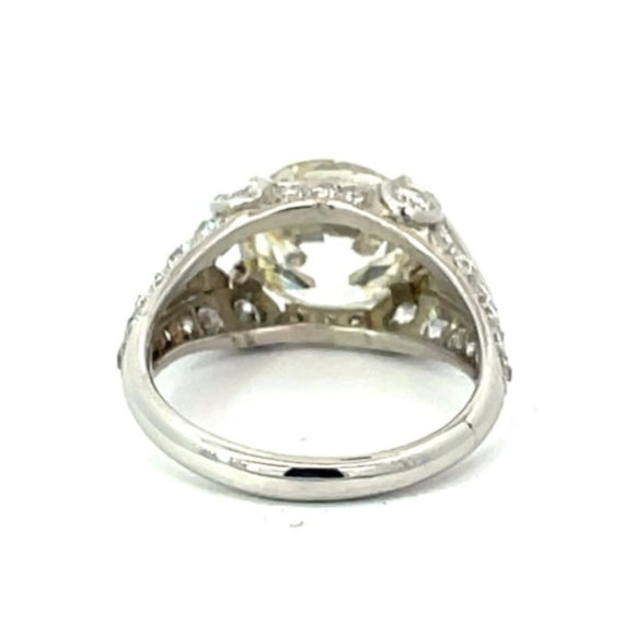 Front view of 4.22ct Old European Cut Diamond Engagement Ring