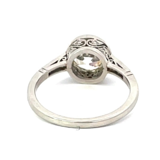 Back  view of 2.00ct Old European Cut Diamond Engagement Ring, Platinum