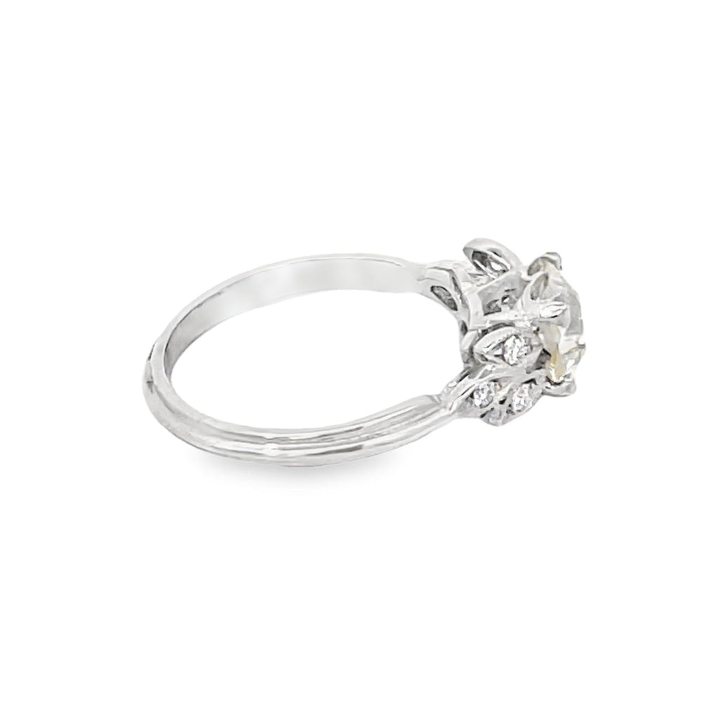 Side view of 1.16ct Old European Cut Diamond Engagement Ring