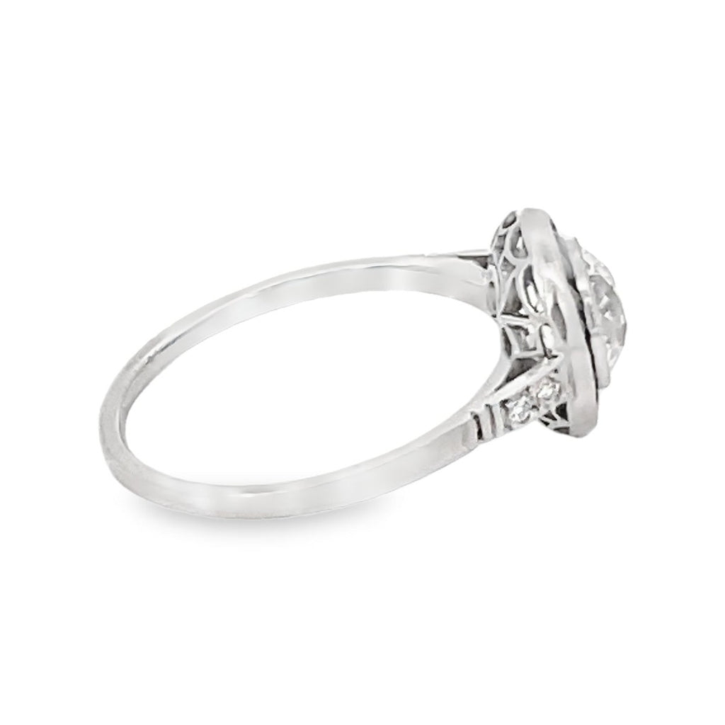 Side view of 1.02ct Old European Cut Diamond Engagement Ring