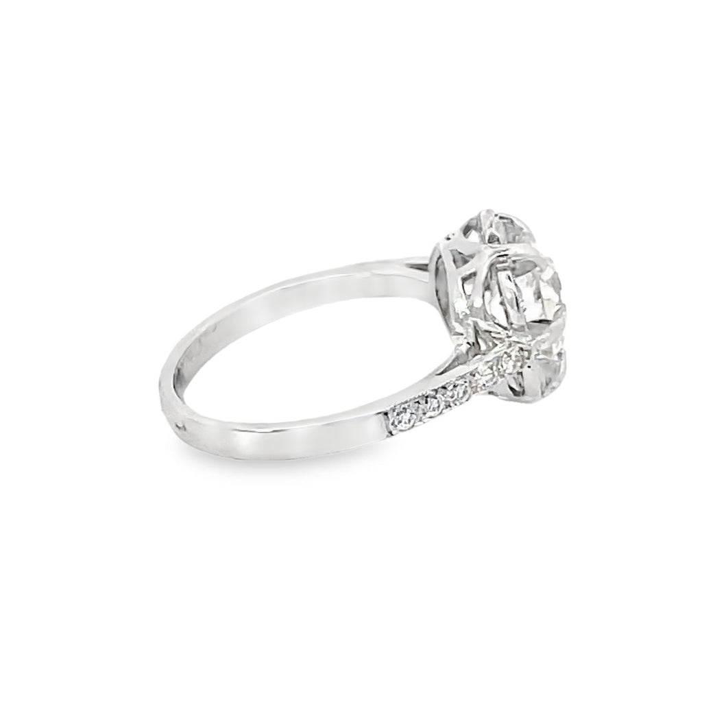Side view of 1.45ct Old European Cut Diamond Engagement Ring