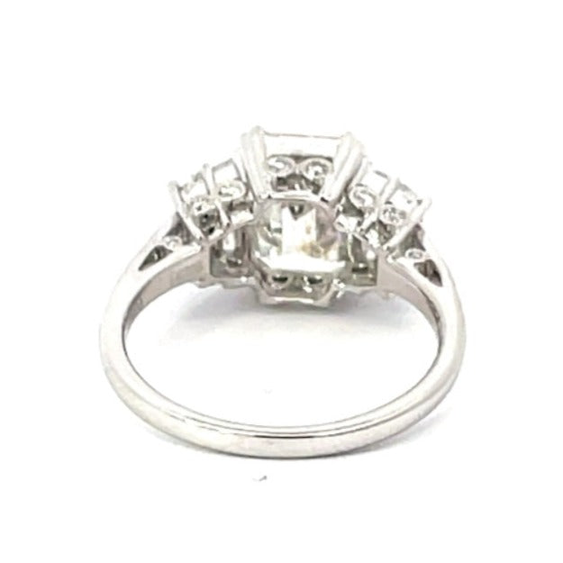 Back view of GIA 2.50ct Emerald-Cut Diamond Engagement Ring, H Color, VS1 Clarity, Platinum