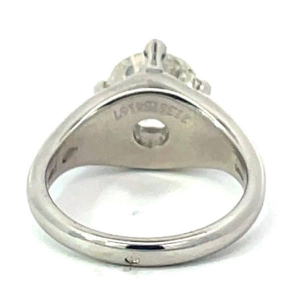 Front view of Vintage Bulgari GIA 2.50ct Old European Cut Diamond Engagement Ring, VS1 Clarity, Platinum