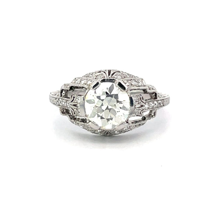 Front view of Antique Art Deco Diamond Engagement Ring, Circa 1925