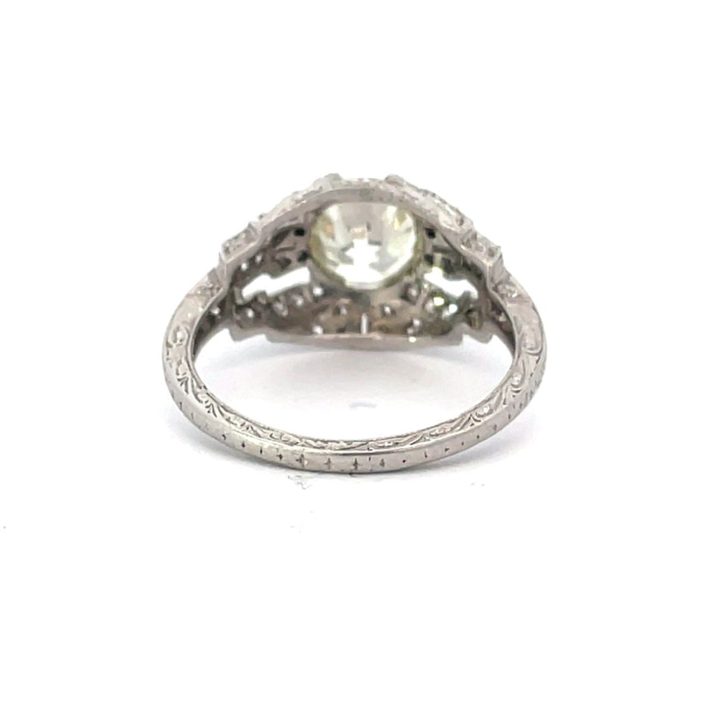 Back view of Antique Art Deco Diamond Engagement Ring, Circa 1925