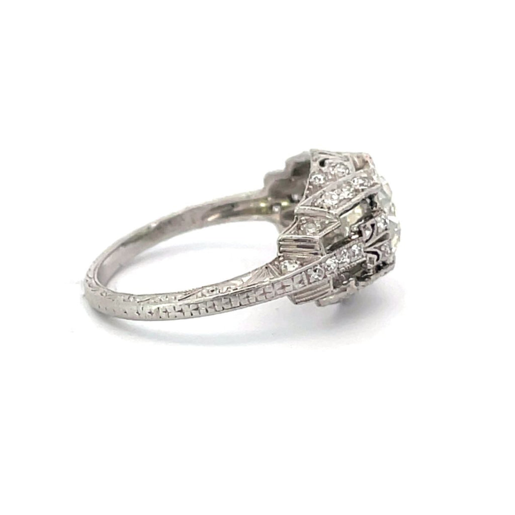 Side view of Antique Art Deco Diamond Engagement Ring, Circa 1925