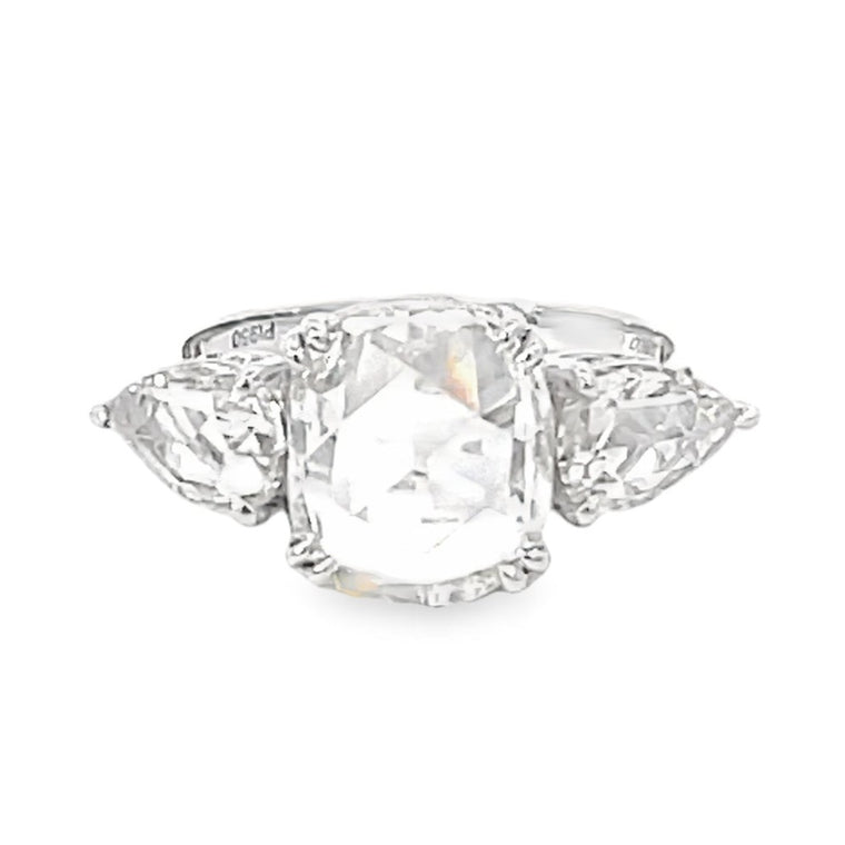 Front view of GIA 2.00ct Rose Cut Diamond Engagement Ring