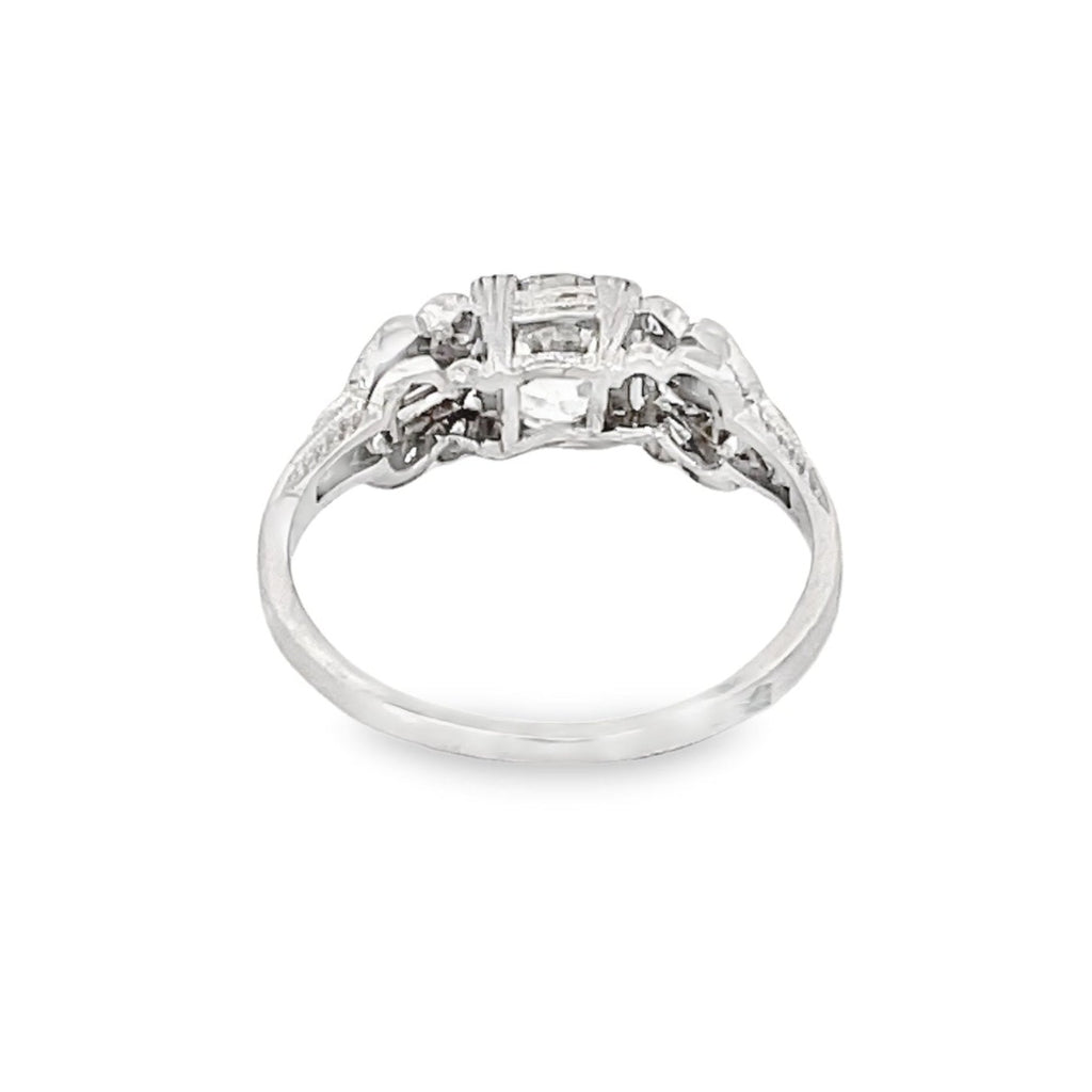 Back view of Antique 1.06ct Old European Cut Diamond Engagement Ring