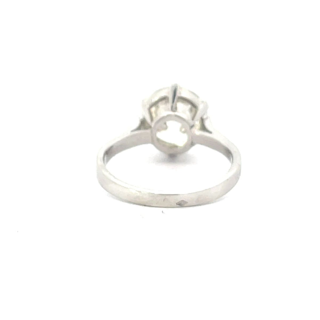 Back view of Antique 3.48ct Old European Cut Diamond Engagement Ring, VS1 Clarity, Platinum