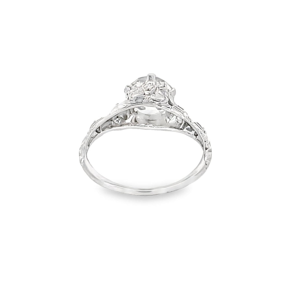 Back view of Antique 1.65ct Old European cut diamond engagement ring