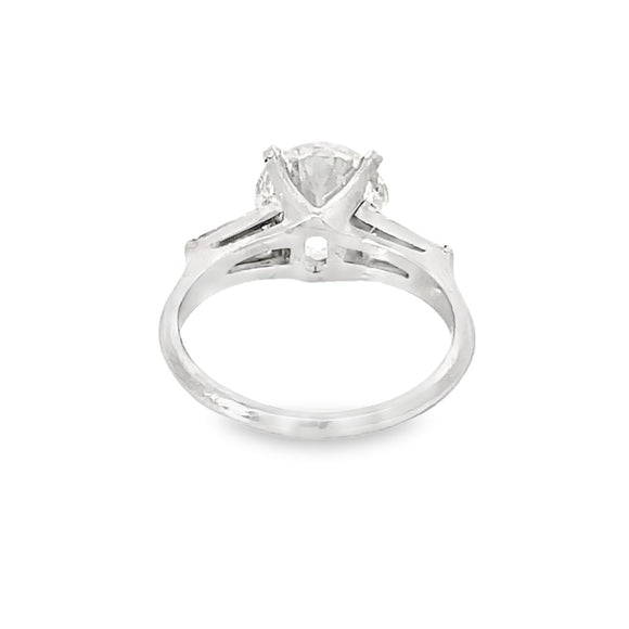 Front view of GIA 2.53ct Old European Cut Diamond Engagement Ring
