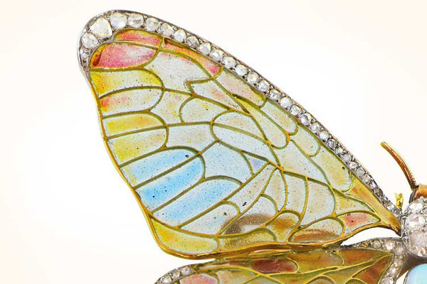 Art Nouveau Paste Butterfly Brooch Gold-Filled c. 1890 – Bavier Brook  Antique Jewelry