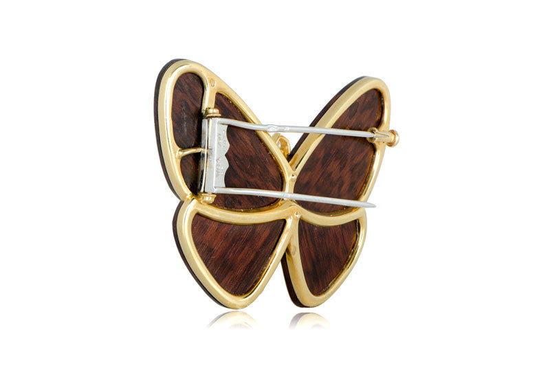 Van Cleef Wood Butterfly Brooch