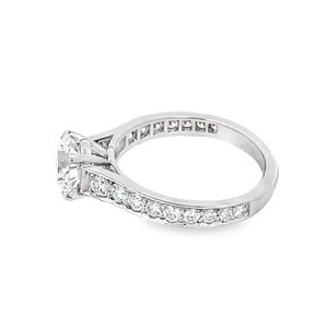 Side view of Vintage Cartier GIA 1.14ct Diamond Engagement Ring