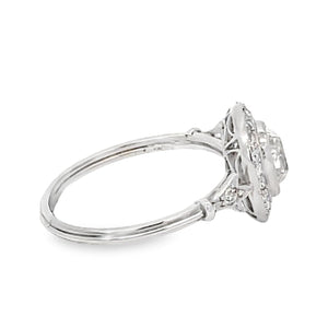 Side view of Vintage 1.33ct Antique Old Mine Cut Diamond Engagement Ring