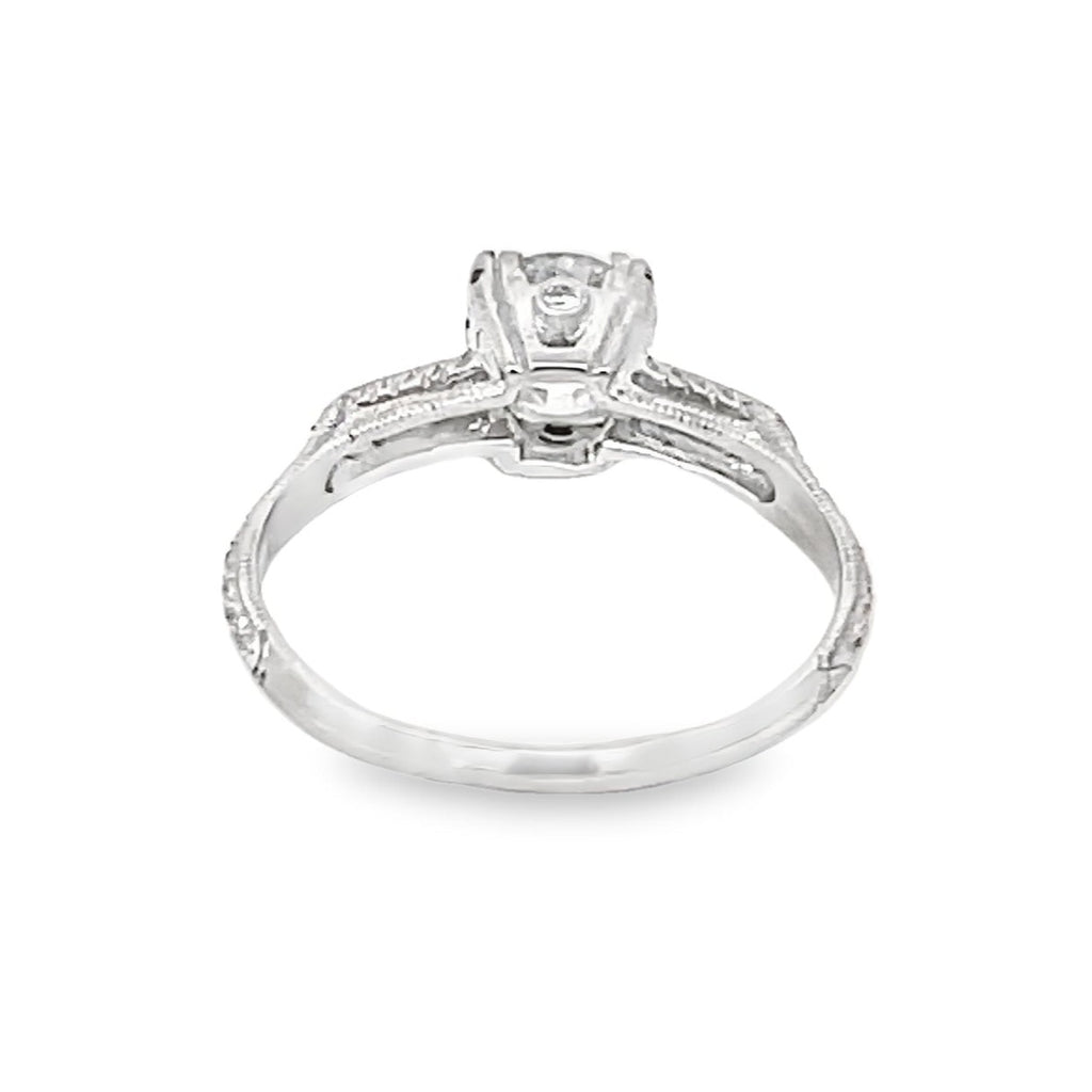 Back view of GIA 1.03ct Old European Cut Diamond Engagement Ring