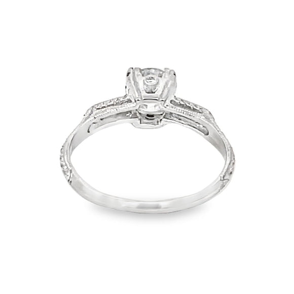 Front view of GIA 1.03ct Old European Cut Diamond Engagement Ring