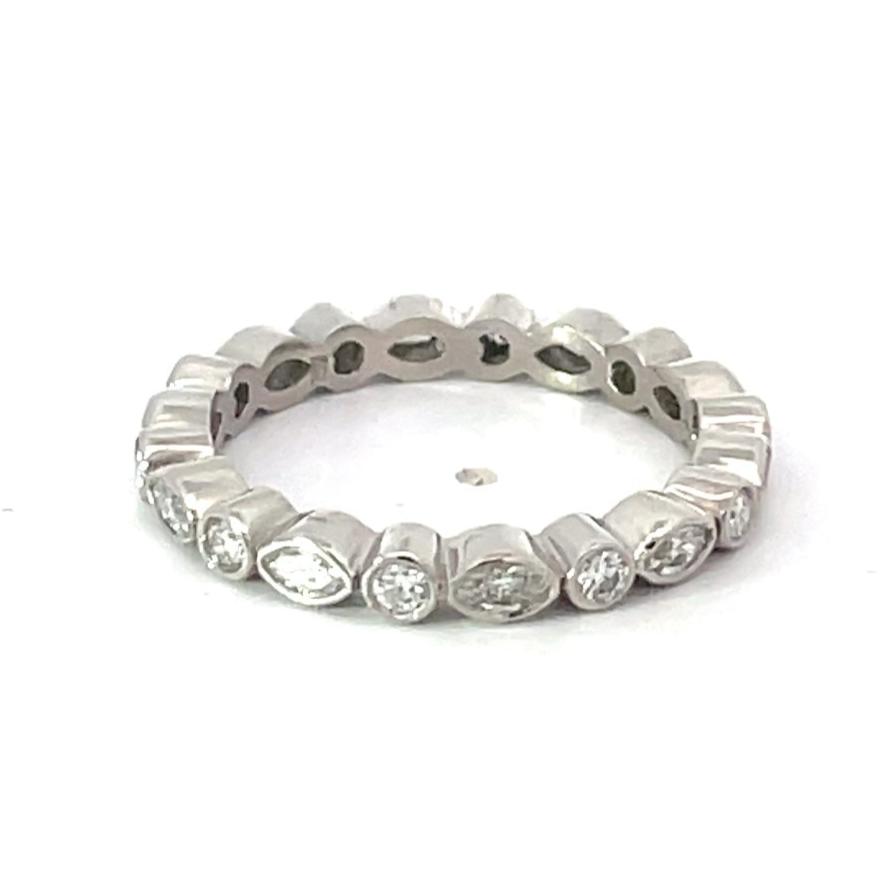 0.75ct Round Brilliant Cut Diamond Eternity Band Ring, Platinum