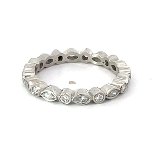 0.75ct Round Brilliant Cut Diamond Eternity Band Ring, Platinum