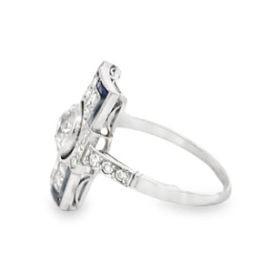 Side view of 0.69ct Old European Cut Diamond Cocktail Ring, Platinum