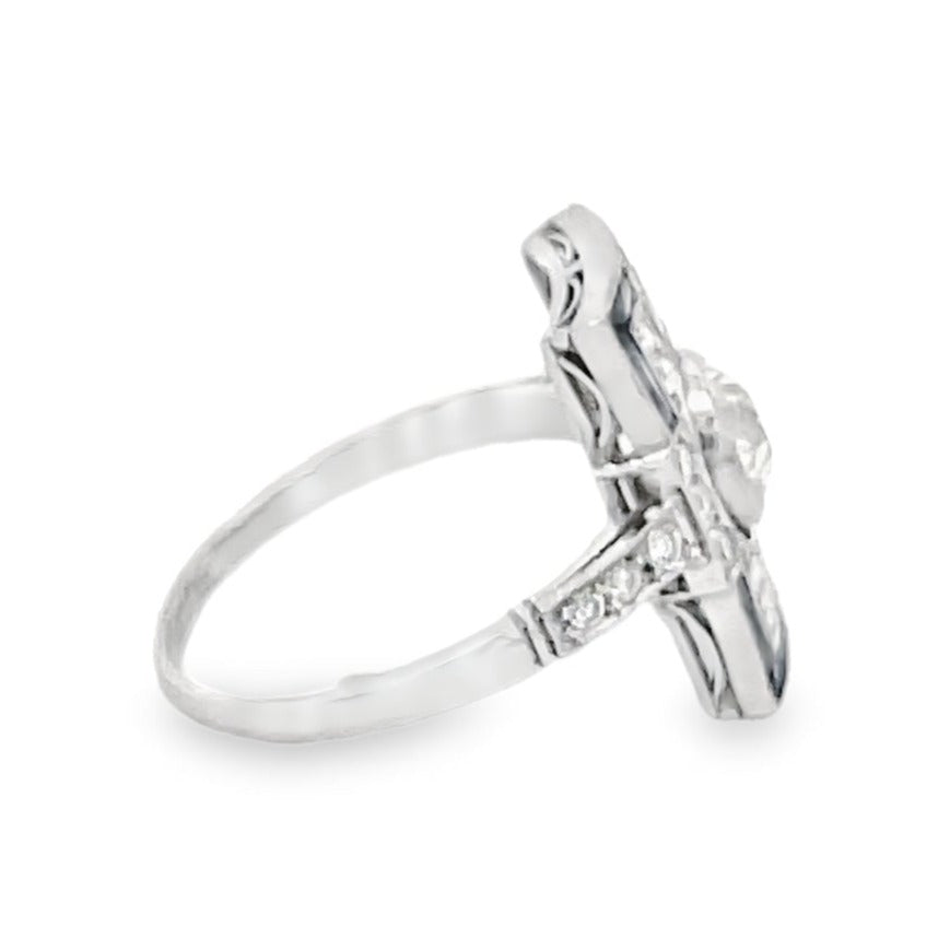 Side view of 0.69ct Old European Cut Diamond Cocktail Ring, Platinum