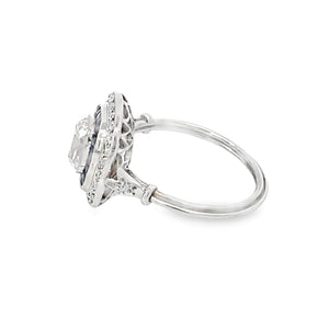 Side view of 1.07ct Antique Cushion Cut Diamond Engagement Ring