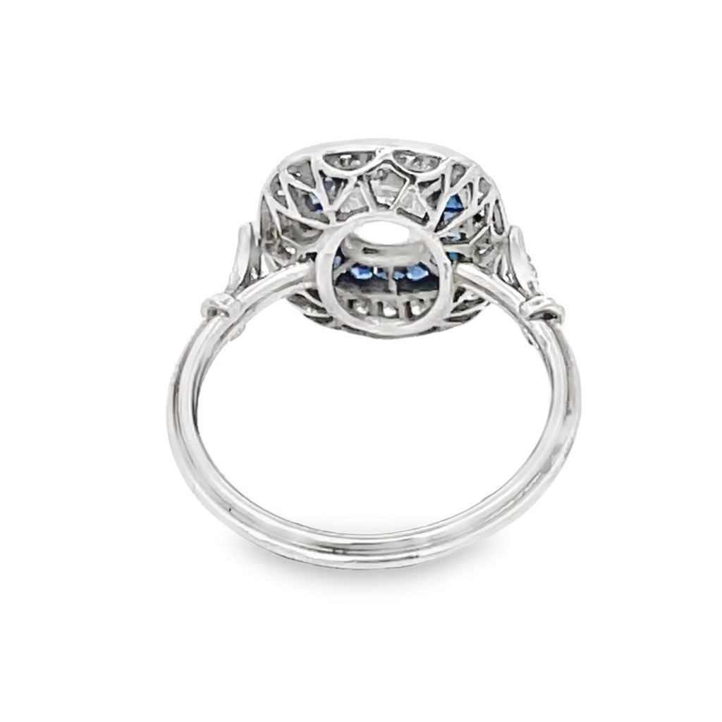 Back view of 1.07ct Antique Cushion Cut Diamond Engagement Ring