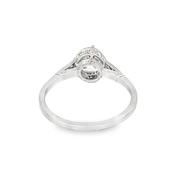 Front view of GIA 1.00ct Old European Cut Diamond Solitaire Ring