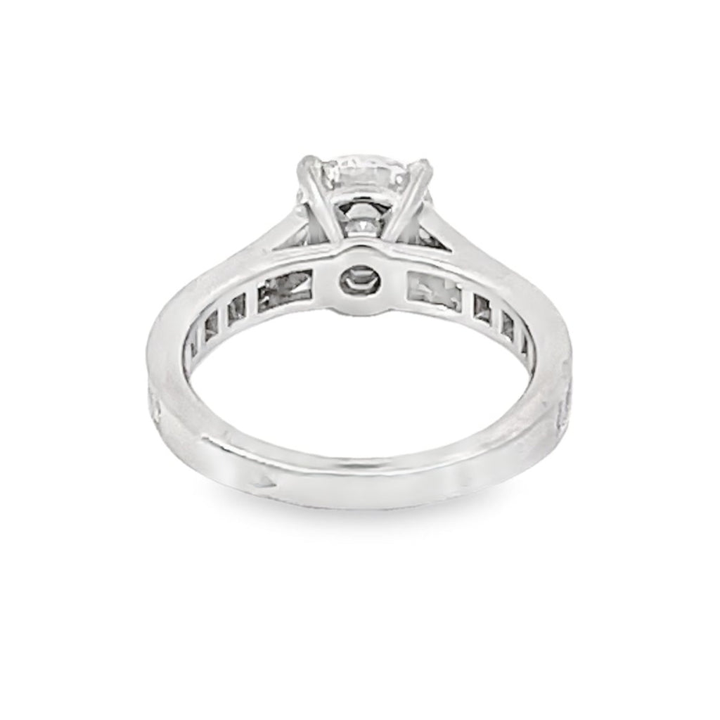 Back view of Cartier GIA 1.01ct Round Brilliant Cut Diamond Engagement Ring