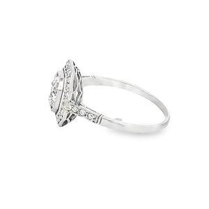 Side view of 1.10ct Old European Cut Diamond Engagement Ring