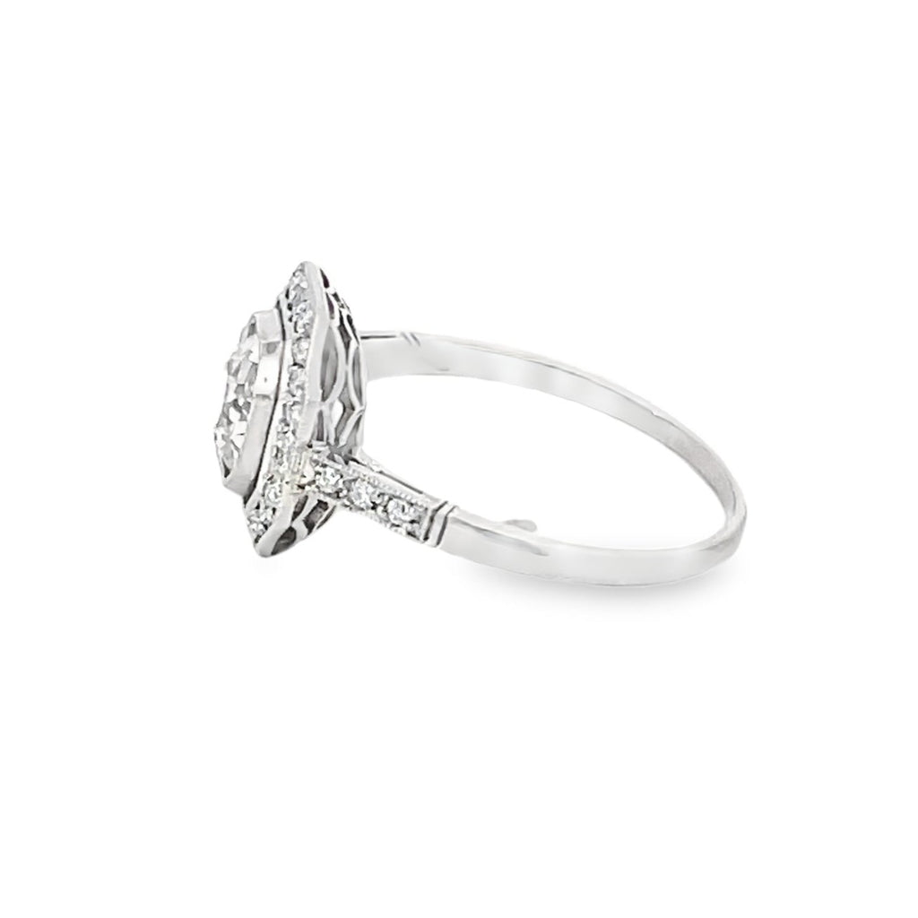 Side view of 1.10ct Old European Cut Diamond Engagement Ring