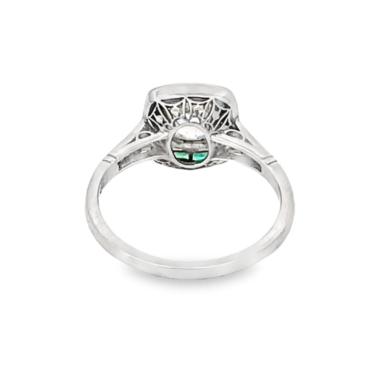 Back view of 1.30ct Antique Cushion Cut Diamond Engagement Ring