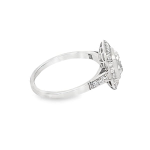 Side view of GIA 1.03ct Antique Cushion Cut Diamond Engagement Ring