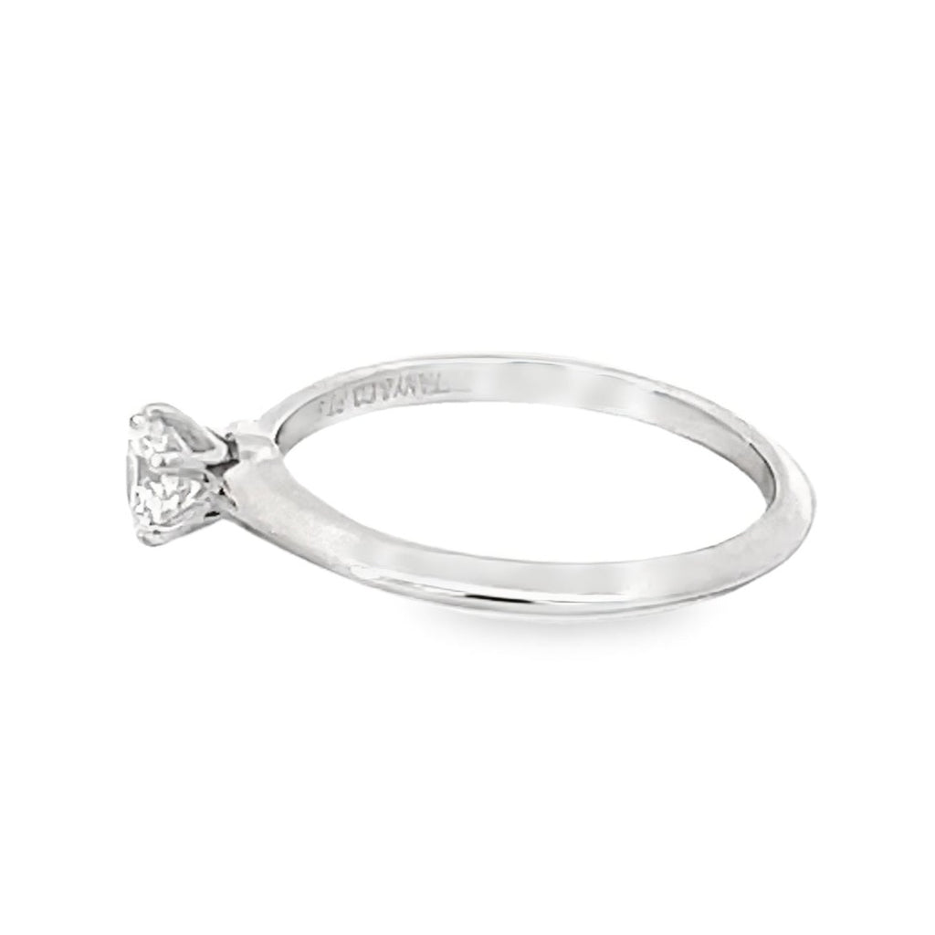 Side view of Tiffany & Co. 0.30ct Round Brilliant Cut Diamond Engagement Ring