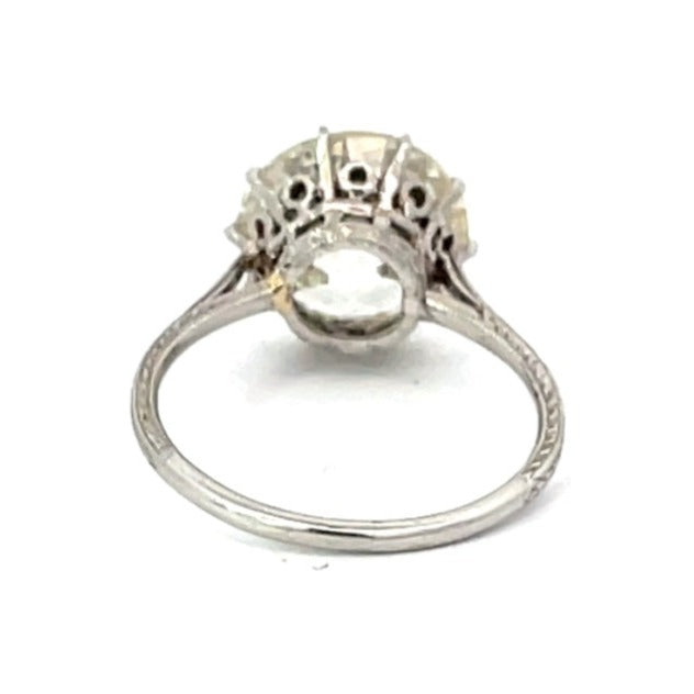 Back view of Antique 5.81ct Old European Cut Diamond Engagement Ring