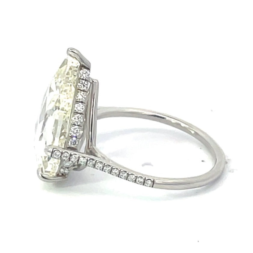 Side view of 6.00ct Rose Cut Diamond Engagement Ring