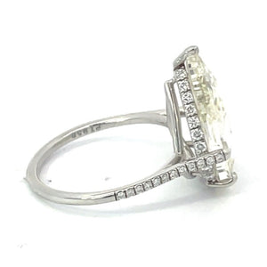 Side view of 6.00ct Rose Cut Diamond Engagement Ring